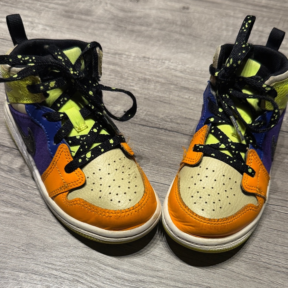 Jordan Kids Sneakers in Orange, Blue, and Yellow